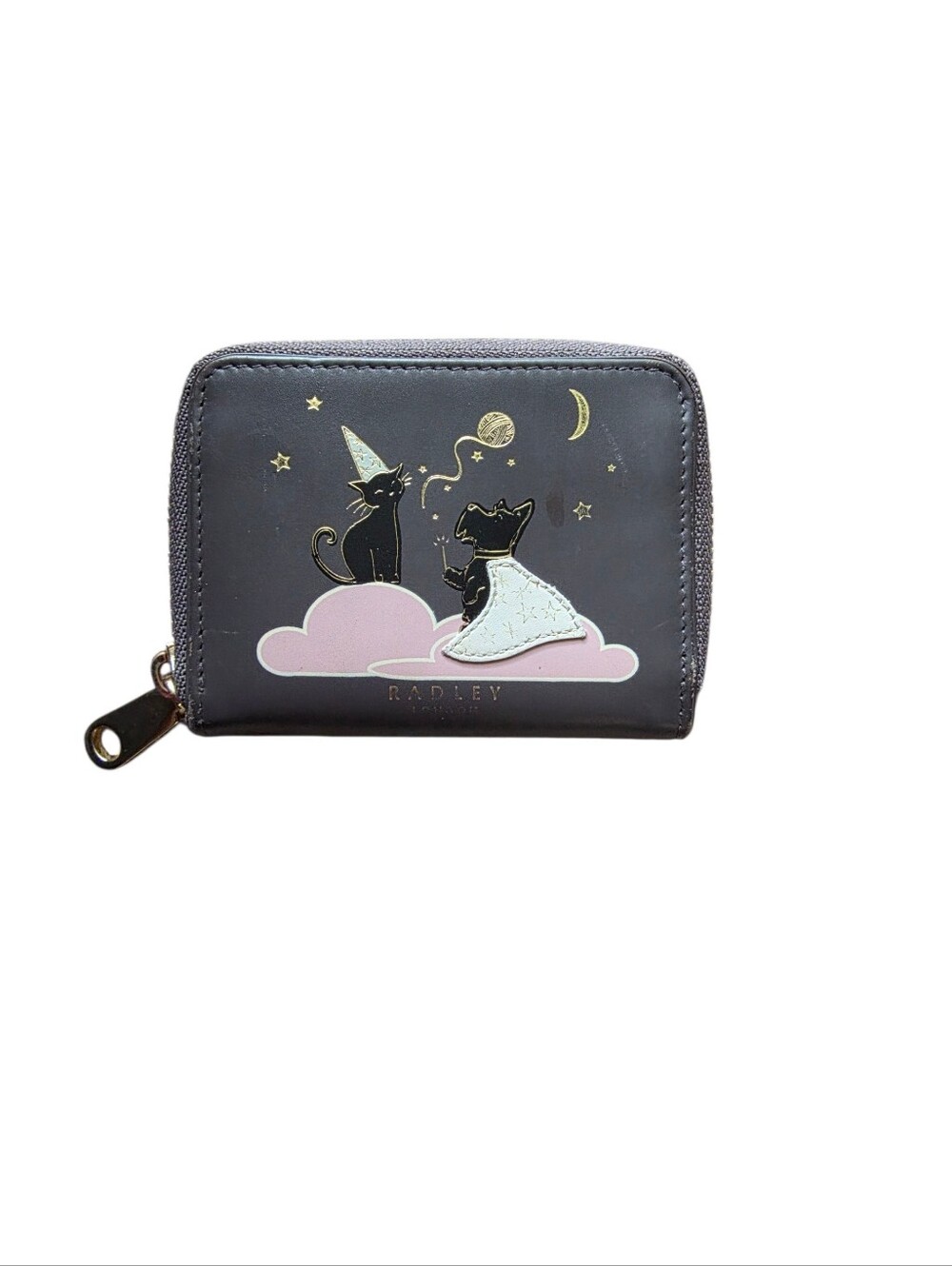 Radley London Zip Around Double Trouble Wallet Black Cat Scottie Dog